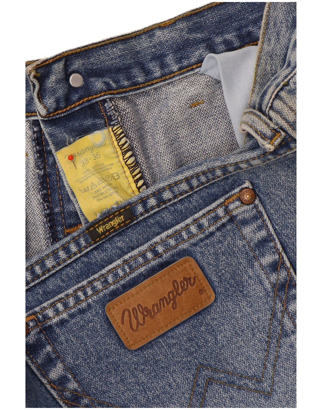 Wrangler Straight Jeans til mænd W38 L36 blå bomuld