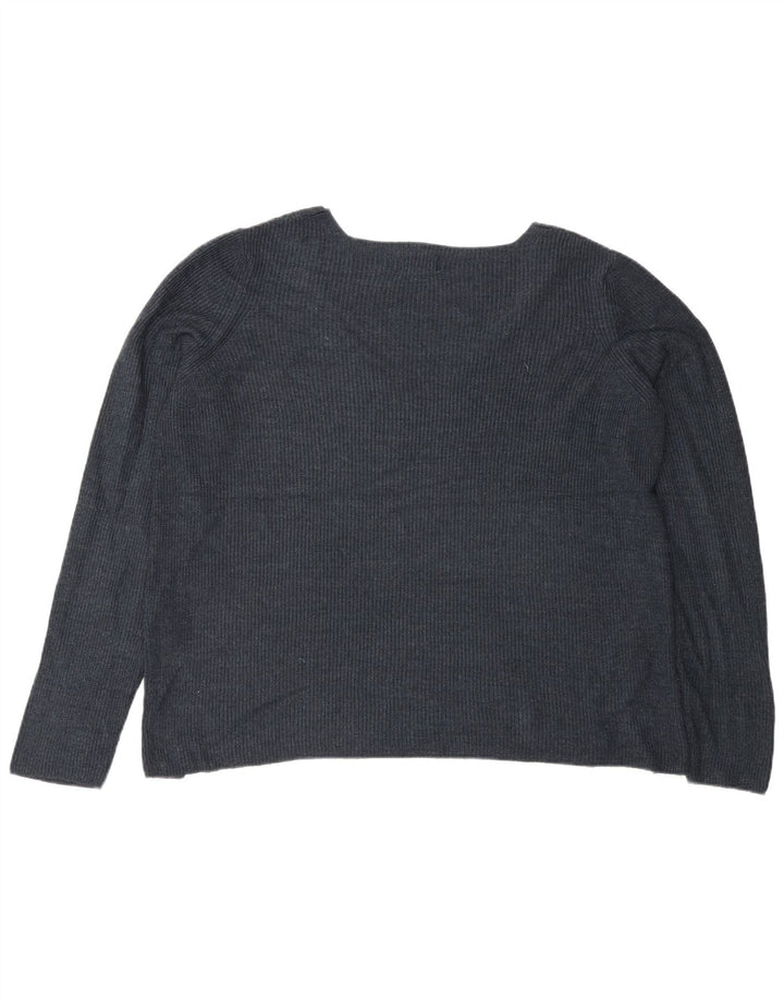 Fat Face Dame Oversized V-hals sweater UK 12 Medium Navy Blue