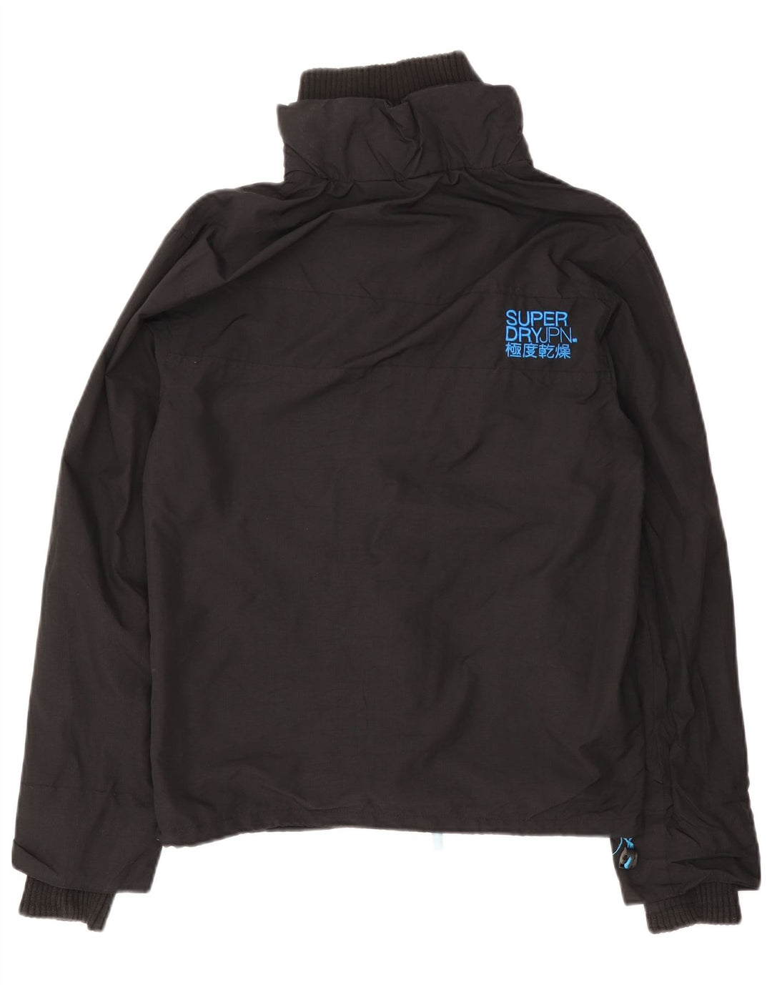SUPERDRY Herre The Windcheater Regnjakke UK 40 Stor Sort Nylon