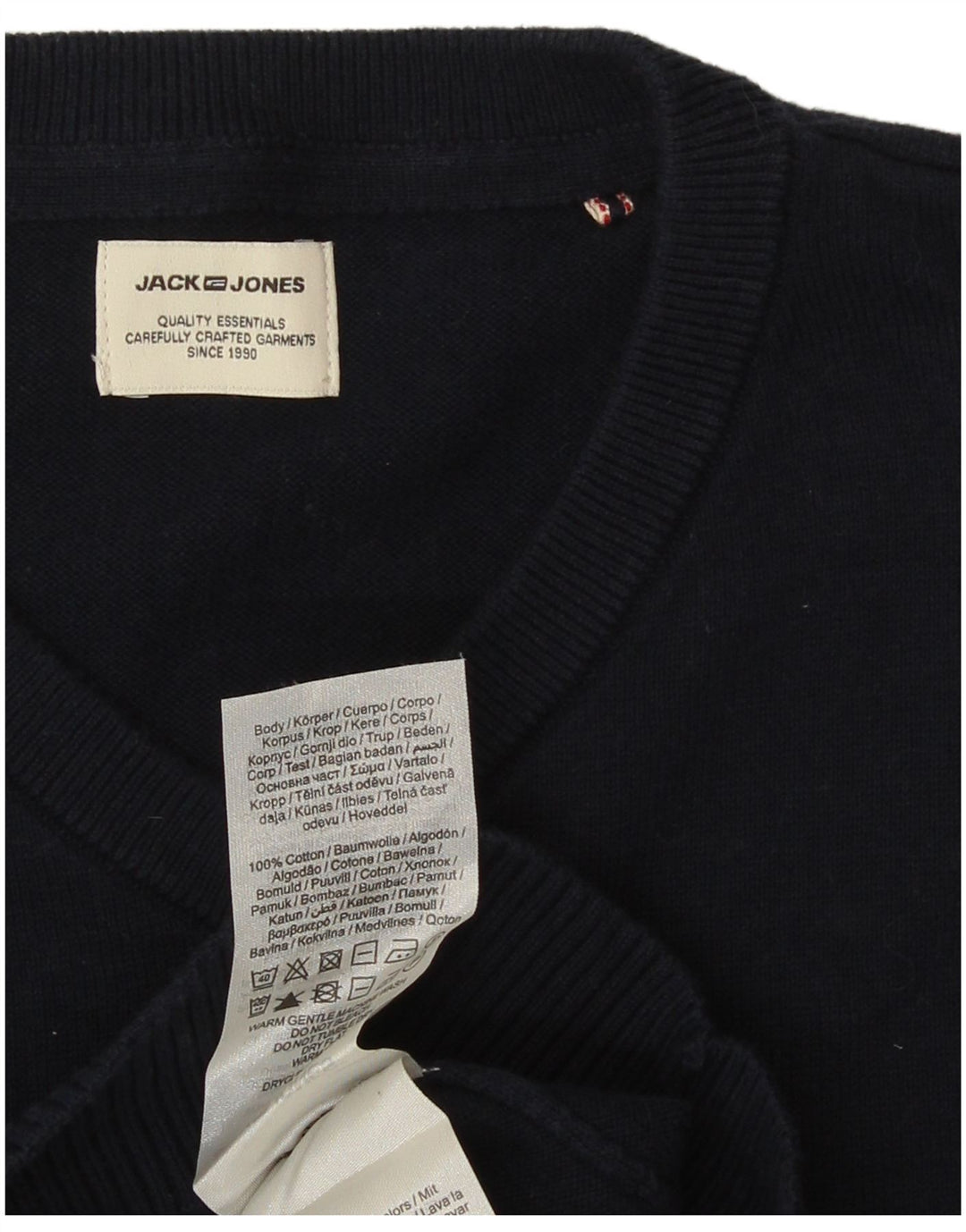 Jack & Jones Herre V-hals sweater lille marineblå bomuld