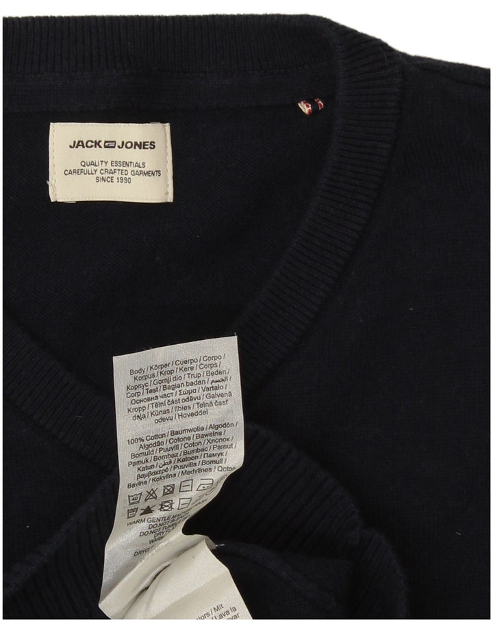 Jack & Jones Herre V-hals sweater lille marineblå bomuld