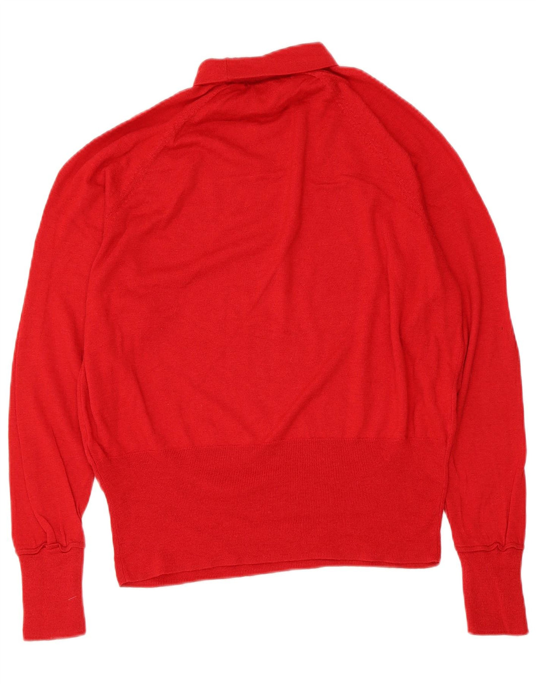 Marks & Spencer Dame Roll Neck Jumper Sweater UK 16 Large Red Merino Wool