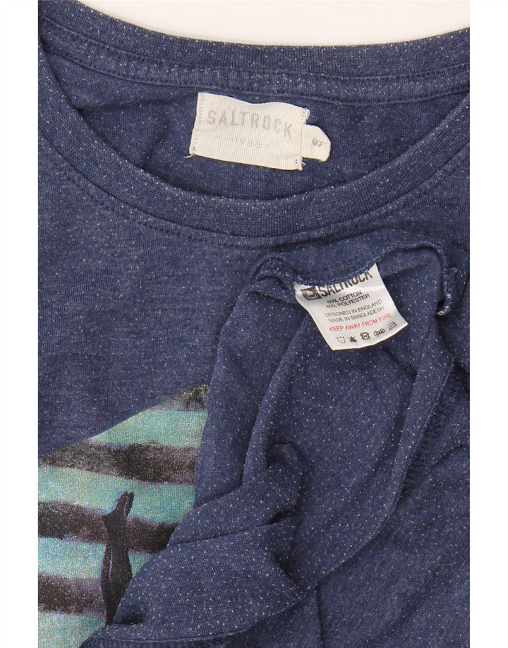SALTROCK Herre grafisk T-shirt top lille marineblå bomuld