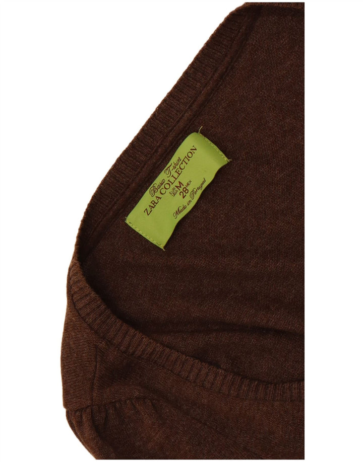 Zara 3/4-ærmet cardigantrøje til kvinder UK 12 Medium Brun