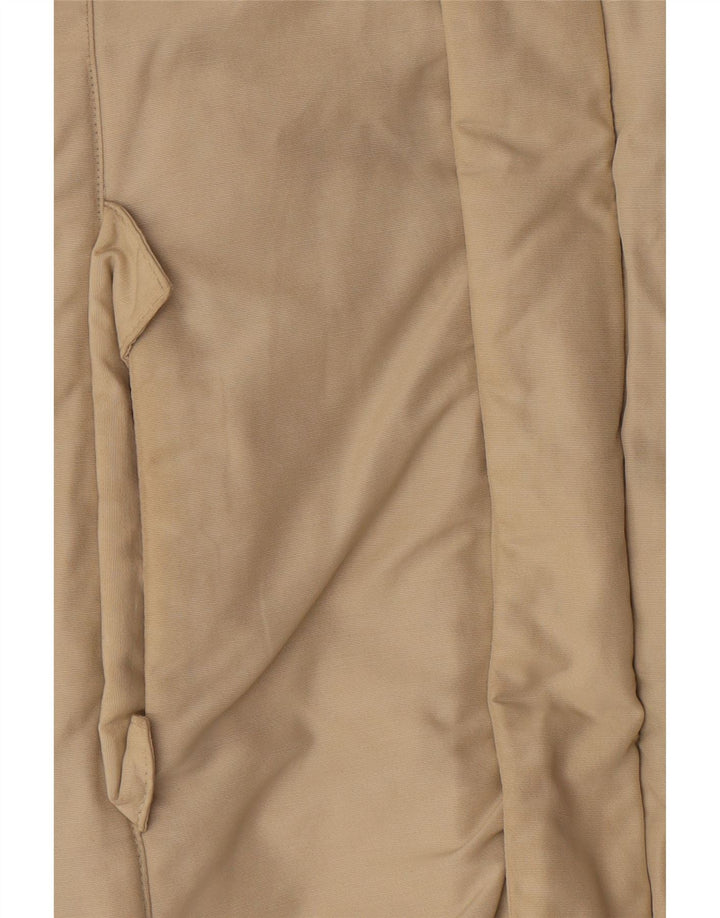 Woolrich Dame Hætte Polstret Frakke UK 12 Medium Beige Bomuld