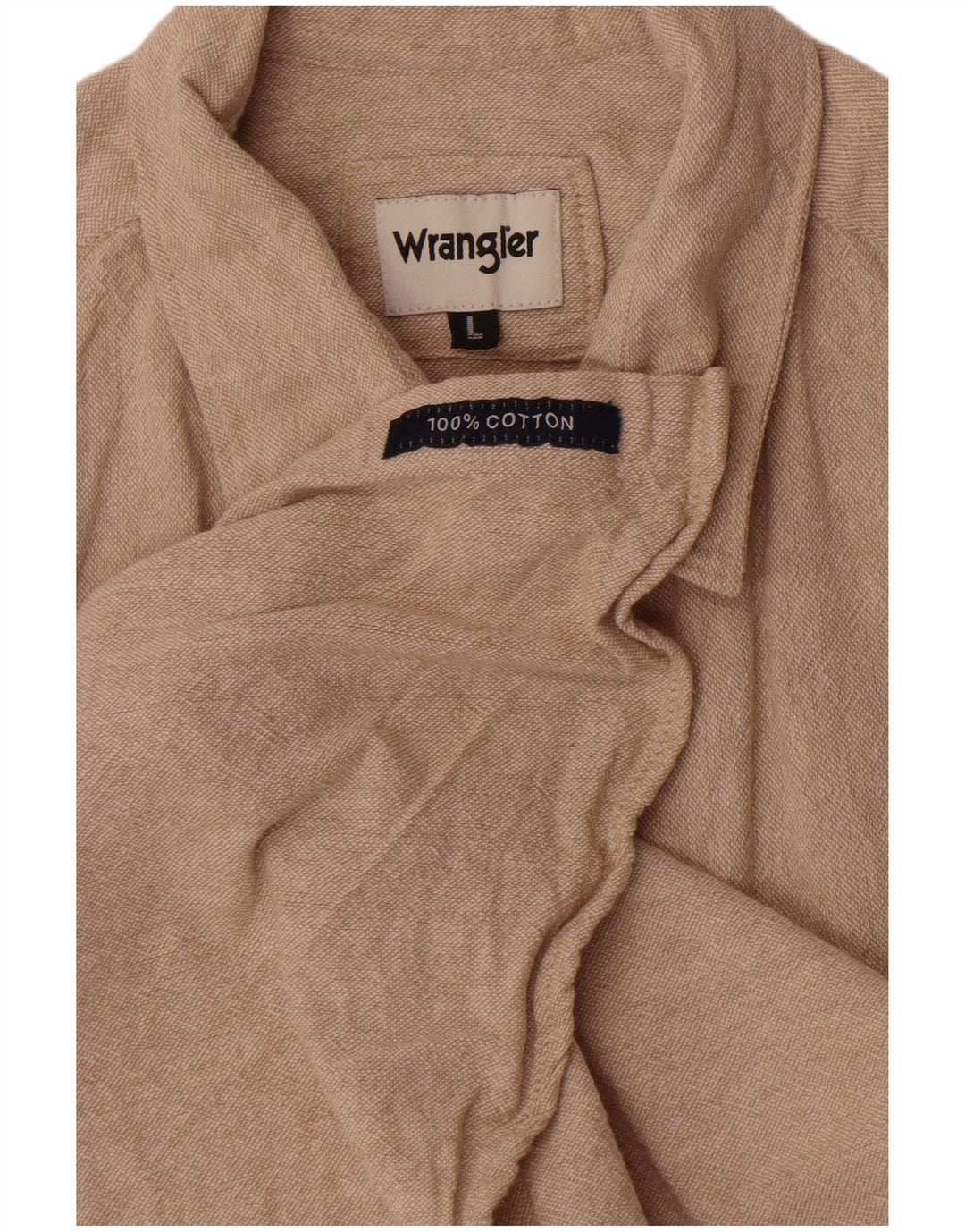 Wrangler Kortærmet Herreskjorte Stor Beige Bomuld