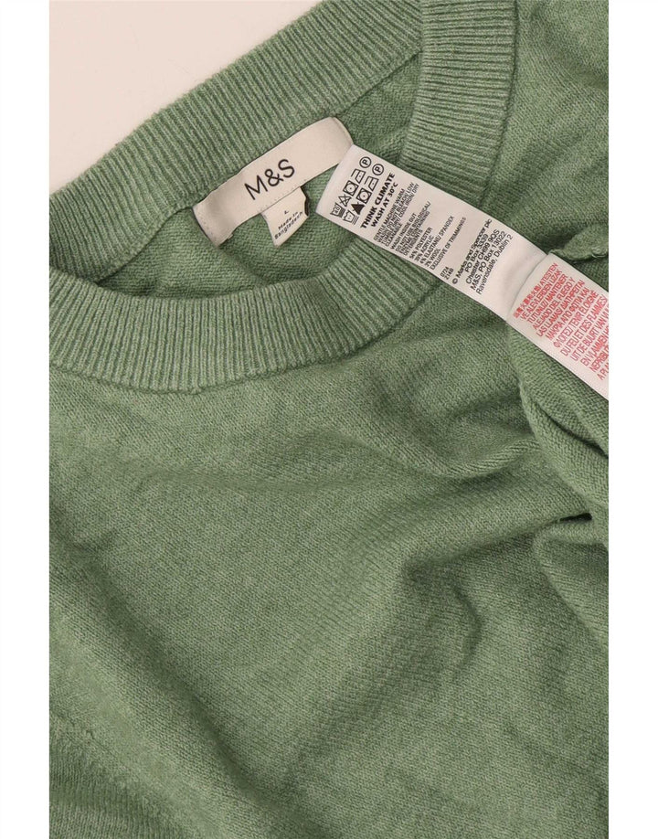 Marks & Spencer Dame Oversized Crew Neck sweater UK 16 Large Green