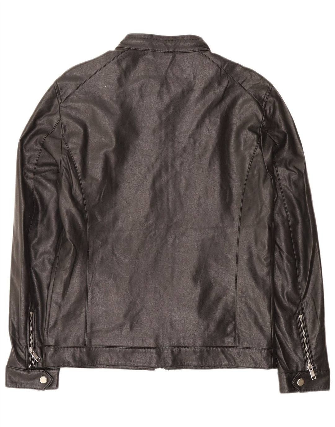 Zara Herre Læderjakke UK 38 Medium Sort