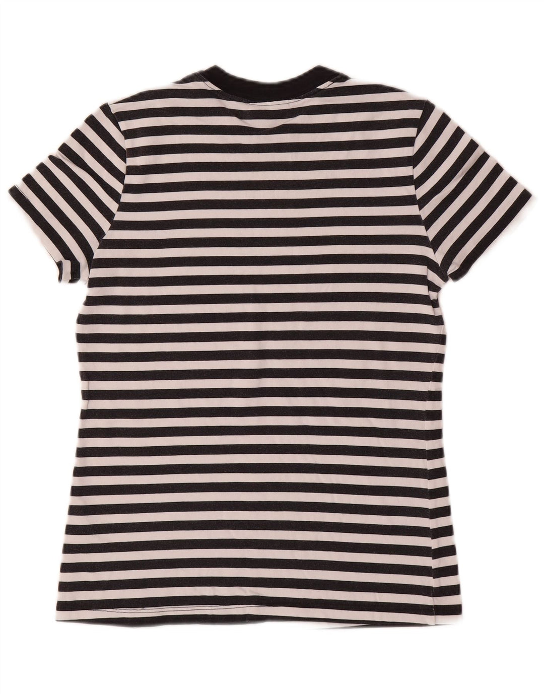 NIKE Grafisk T-shirt top til kvinder UK 10 Lille sort stribet bomuld