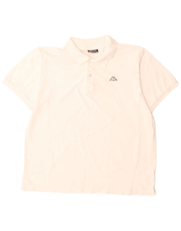 Kappa herre poloshirt XL hvid bomuld
