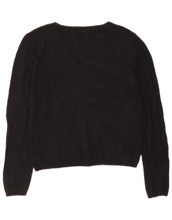 Marks & Spencer Womens Crop V-hals sweater UK 14 Medium Black
