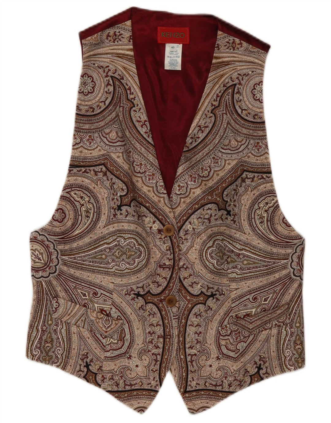 Kenzo Damevest EU 40 Medium Flerfarvet Paisley Wool