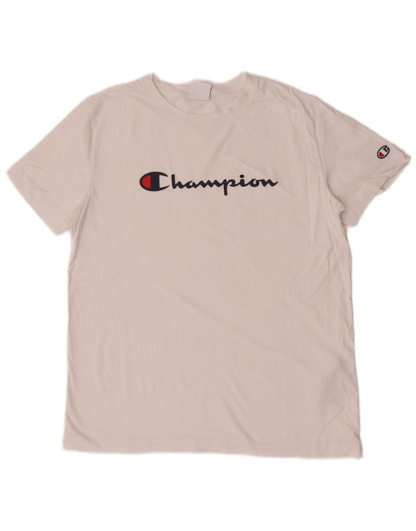 Champion Dame Grafisk T-Shirt Top UK 18 XL Hvid Bomuld