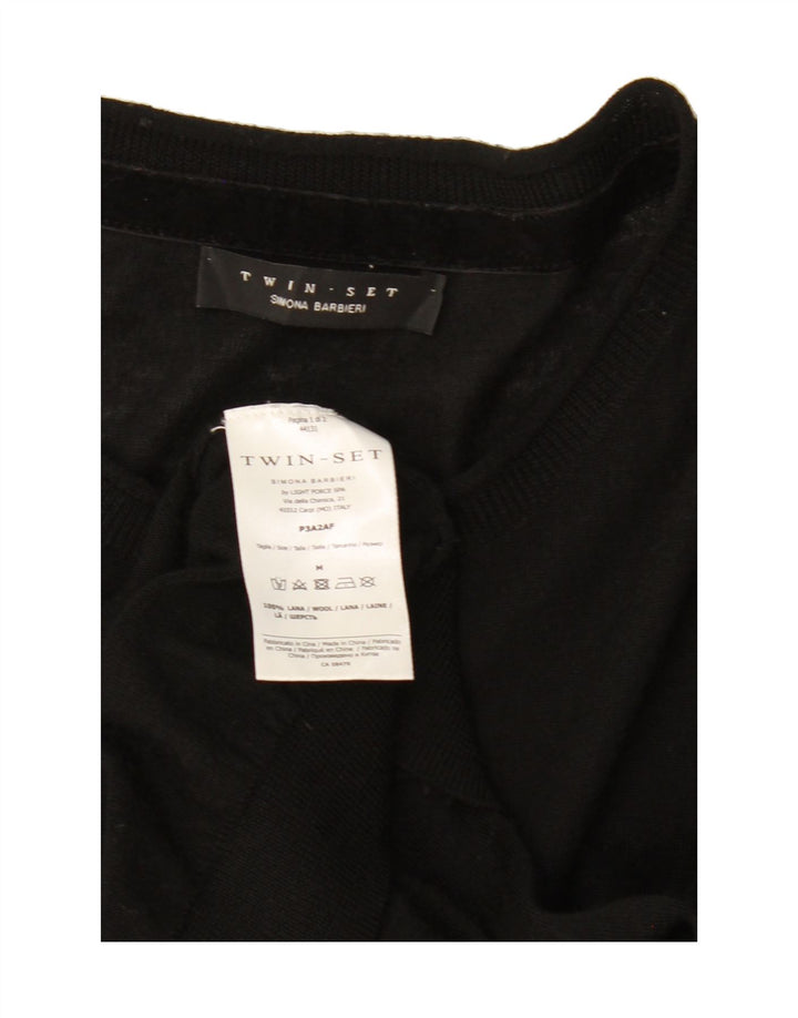 SIMONA BARBIERI Womens Twin-Set Cardigan Sweater UK 12 Medium Black Wool Vintage Simona Barbieri and Second-Hand Simona Barbieri from Messina Hembry 