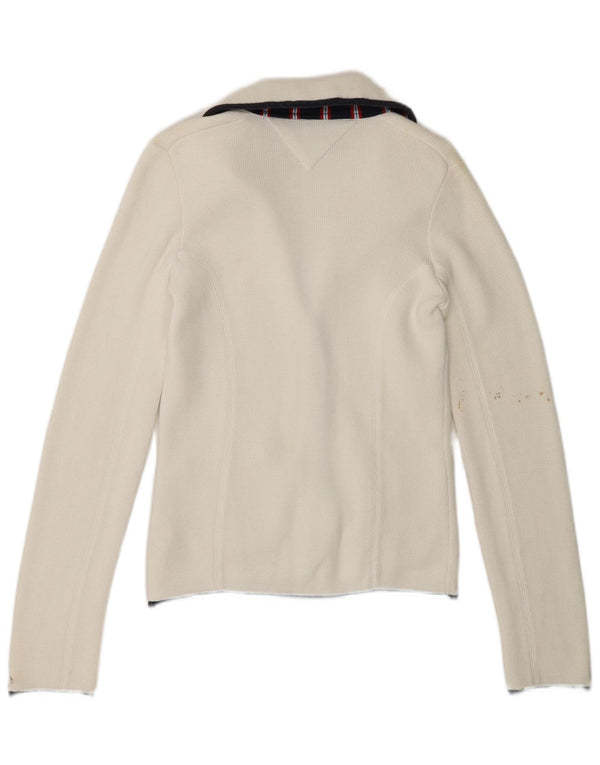 Tommy Hilfiger Dame 3 Button Blazer Jacket UK 8 Small White