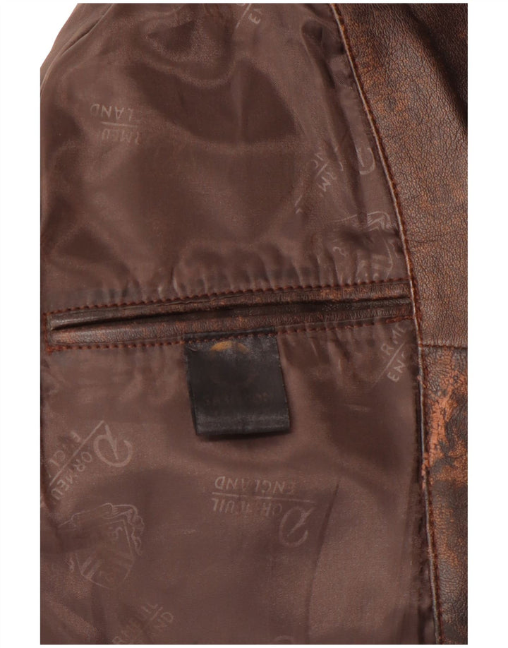 Vintage læderfrakke til kvinder UK 14 medium brunt læder