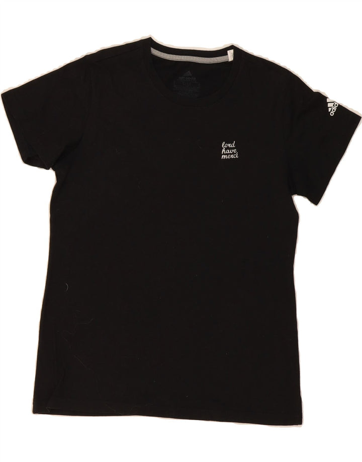 ADIDAS Womens Climalite T-Shirt Top UK 12 Medium Black Cotton Vintage Adidas and Second-Hand Adidas from Messina Hembry 