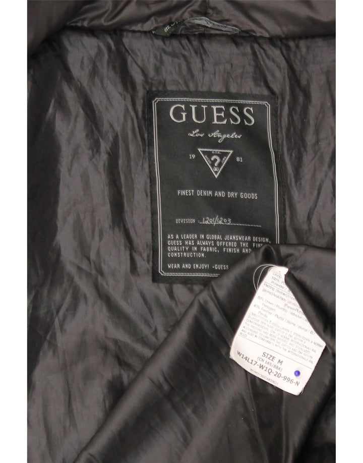 Guess Kvinders Polstret Jakke UK 14 Medium Sort Polyamid
