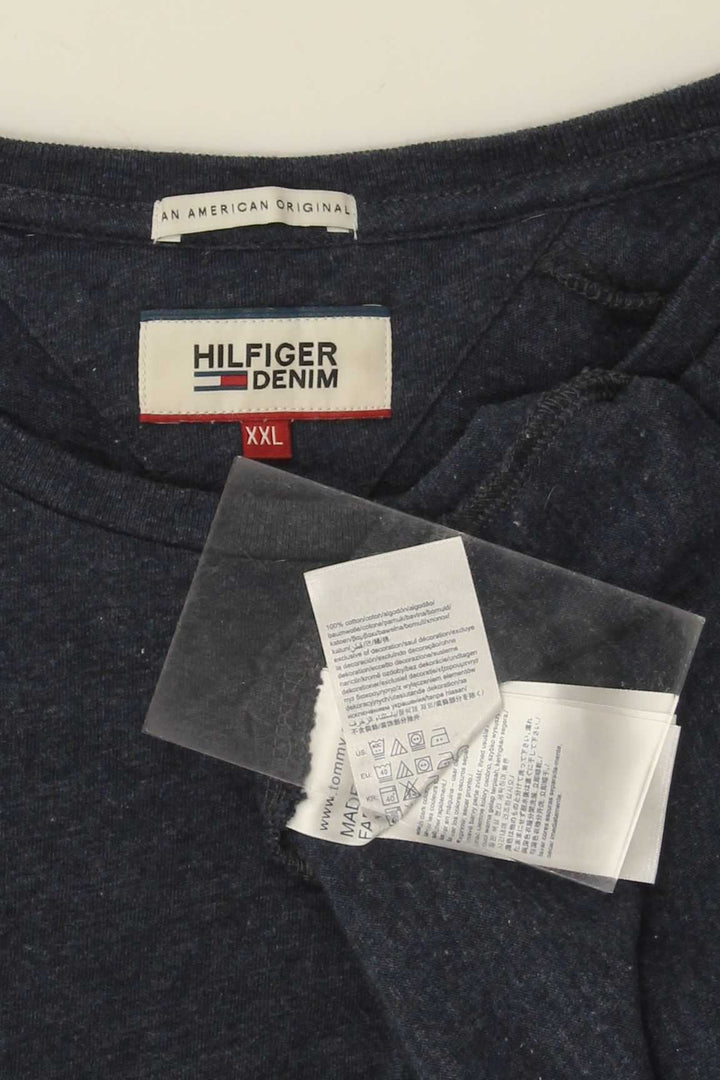 TOMMY HILFIGER Mens Top Long Sleeve 2XL Navy Blue Cotton