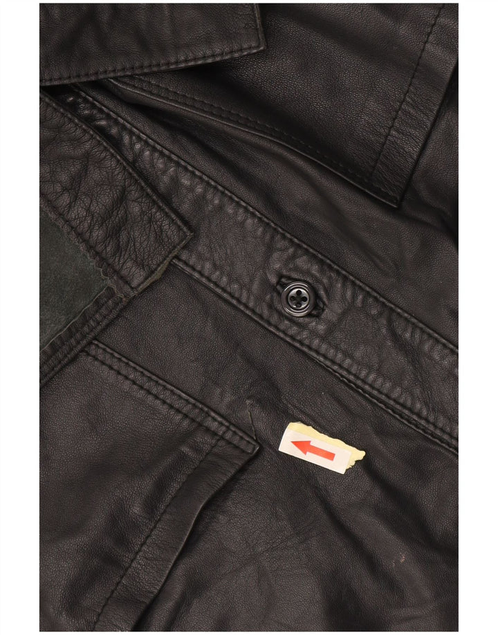 Vintage læderskjorte til kvinder IT 44 Medium Grå