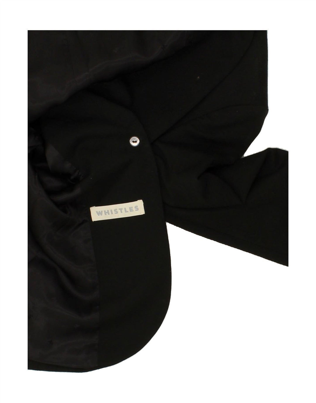 WHISTLES Womens 1 Button Blazer Jacket UK 6 XS Black Polyester | Vintage Whistles | Thrift | Second-Hand Whistles | Used Clothing | Messina Hembry 