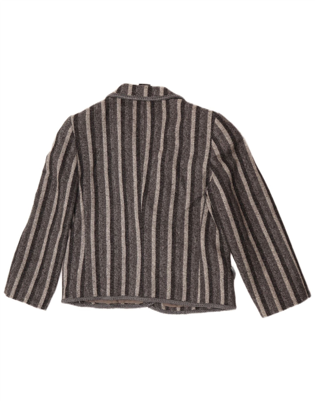 Vintage Dame Dobbeltradet Blazer Jacket UK 12 Medium Grå Stribet