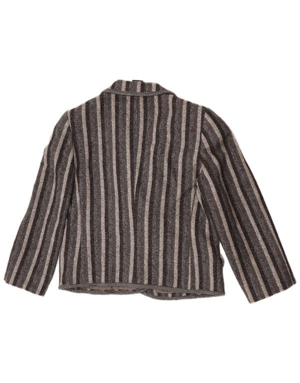 Vintage Dame Dobbeltradet Blazer Jacket UK 12 Medium Grå Stribet