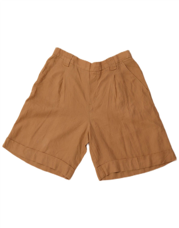 BENETTON Herre højtaljede fritidsshorts W32 Medium brun hør