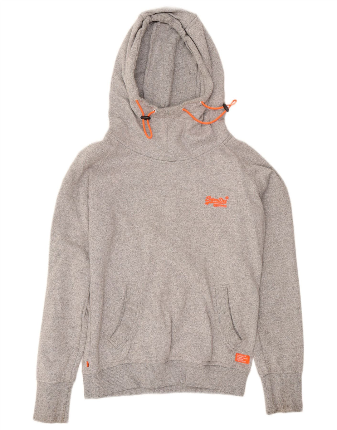 SUPERDRY hættetrøje til kvinder UK 14 Medium Grey Flecked Bomuld