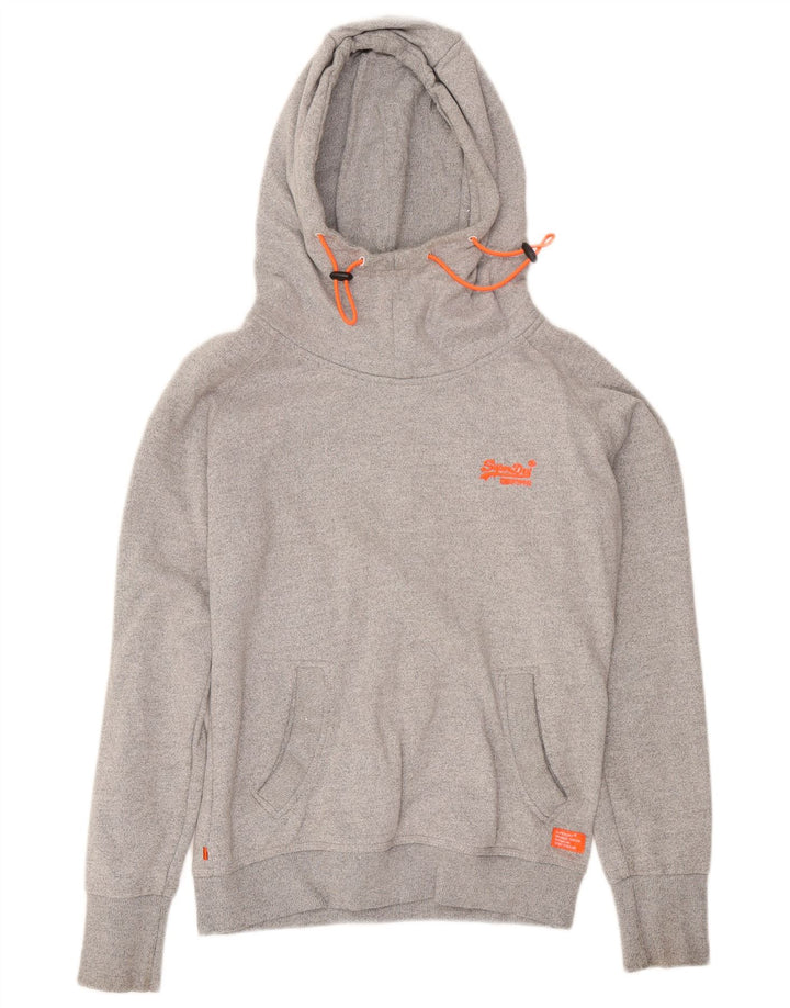 SUPERDRY hættetrøje til kvinder UK 14 Medium Grey Flecked Bomuld