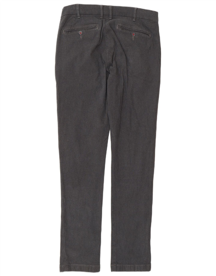 DACK'S Mens Slim Chino Trousers IT 50 Large W32 L33 Grey Spotted Cotton