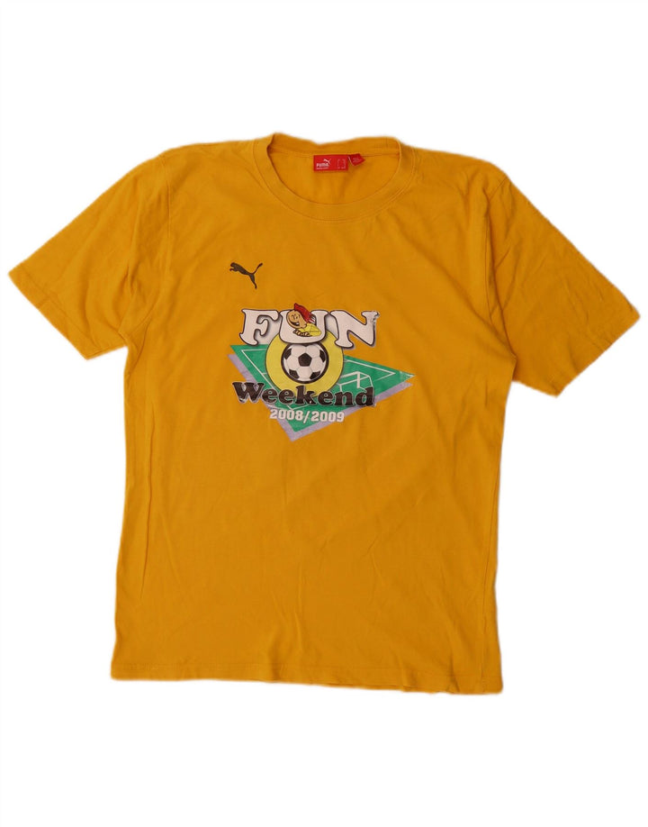 Puma Boys Grafisk T-Shirt Top 15-16 år Gul