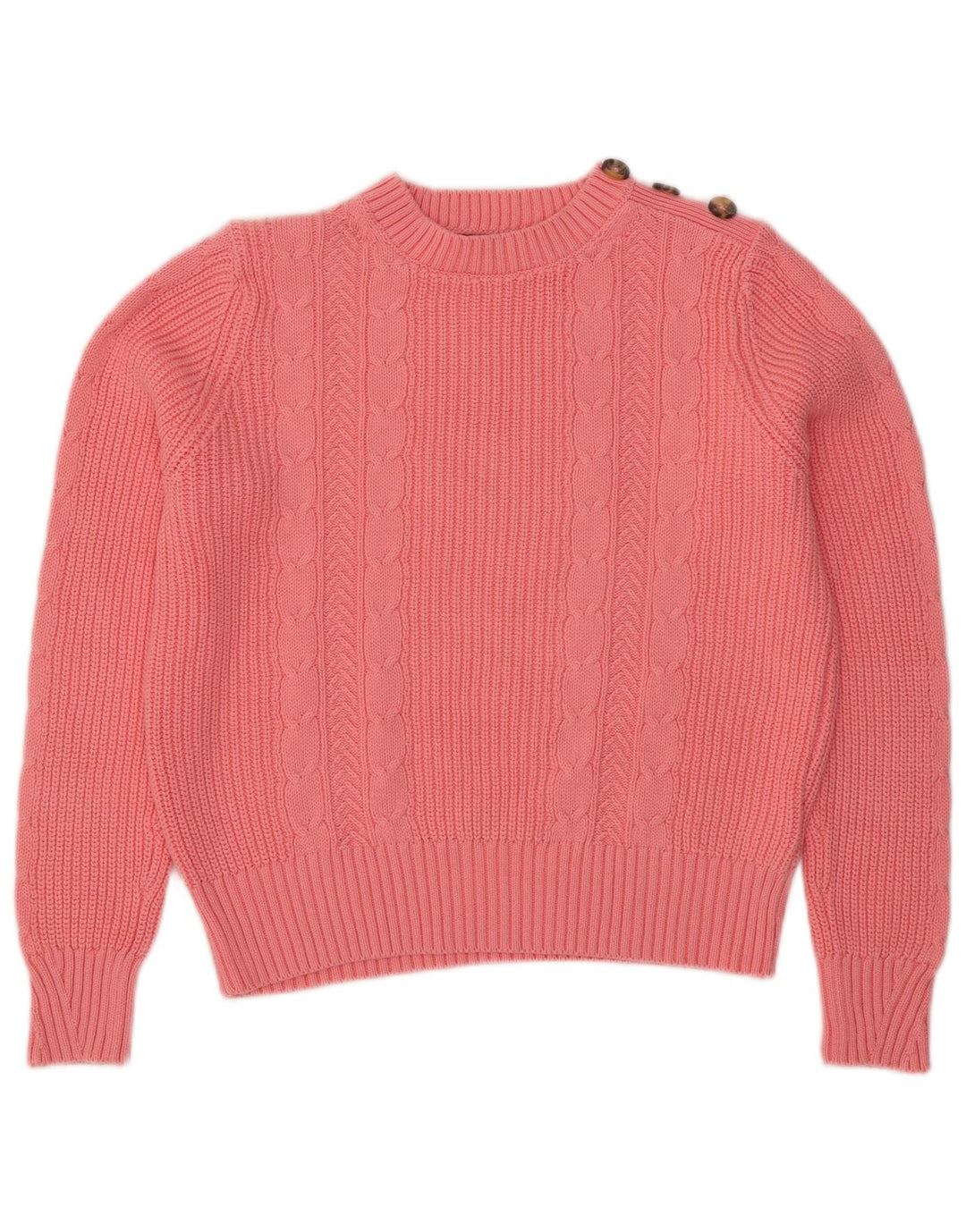 Marks & Spencer Dame Crop Crew Neck Jumper Sweater UK 14 Medium Pink