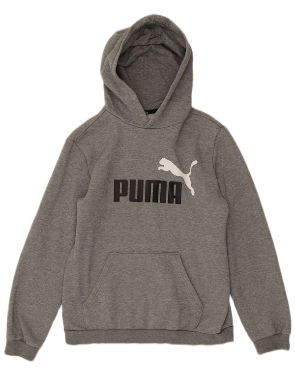Puma drenge grafisk hættetrøje 15-16 år grå flækket bomuld