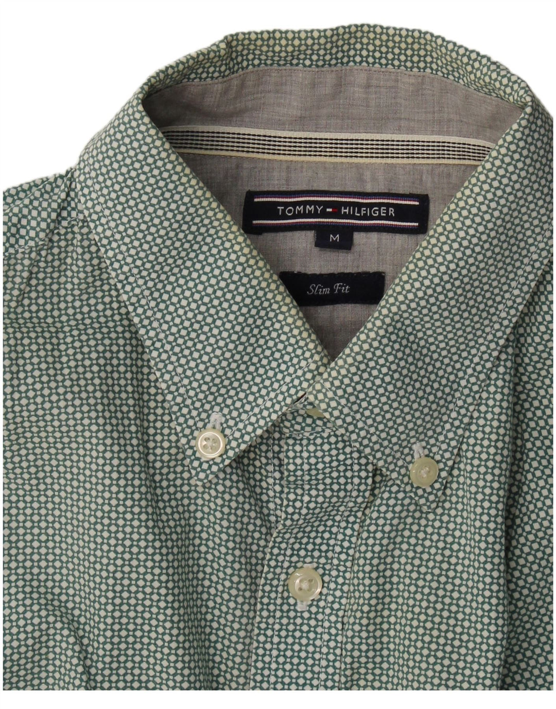 Tommy Hilfiger Herre Slim Fit skjorte Medium Grøn plettet