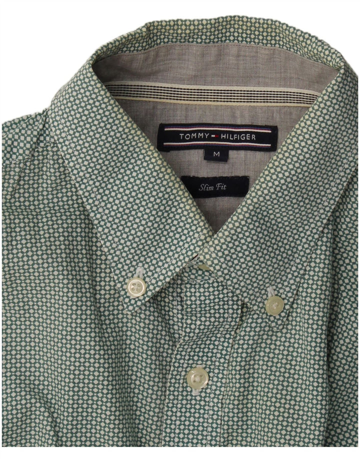 Tommy Hilfiger Herre Slim Fit skjorte Medium Grøn plettet