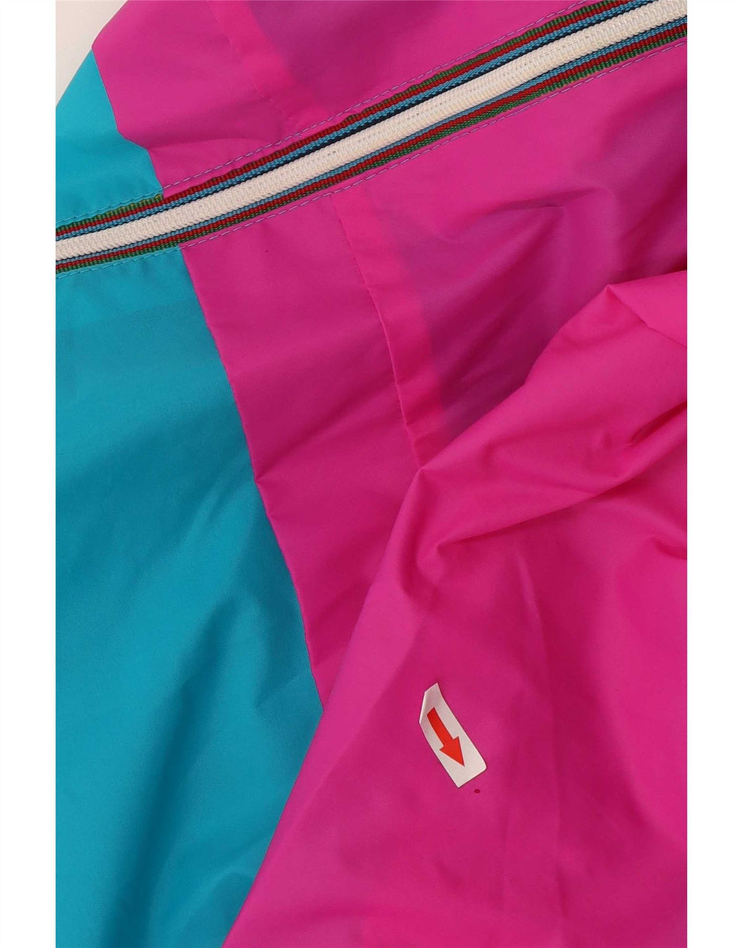 Vintage Regnjakke med hætte til mænd UK 44 2XL Blå Colourblock Polyamid