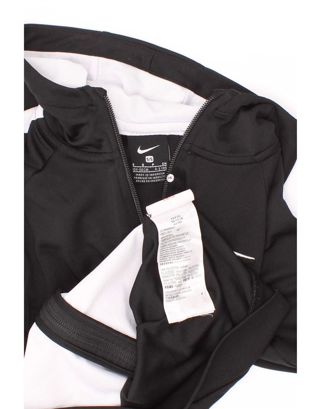 Nike hættetrøje med lynlås til drenge 4-5 år Small Black Colourblock Polyester