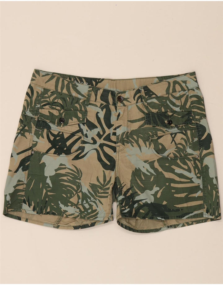 G-STAR Mens Abstract Pattern Cargo Shorts W31 Medium Green Colourblock Vintage G-Star and Second-Hand G-Star from Messina Hembry 