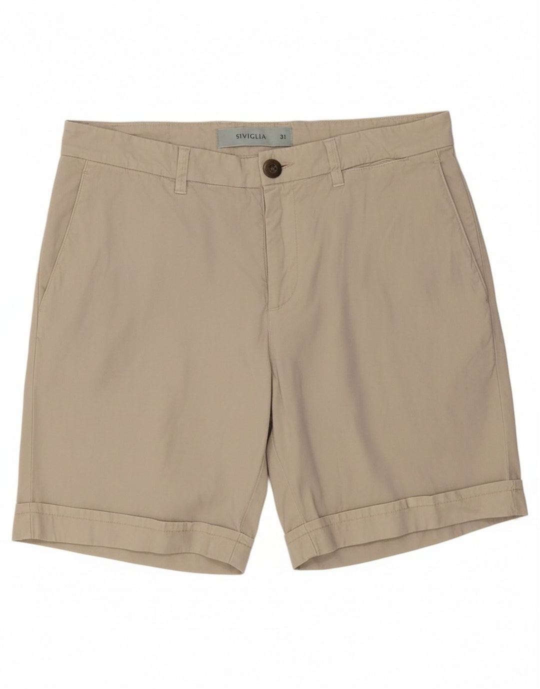 SIVIGLIA Mens Chino Shorts W31 Medium Beige Cotton