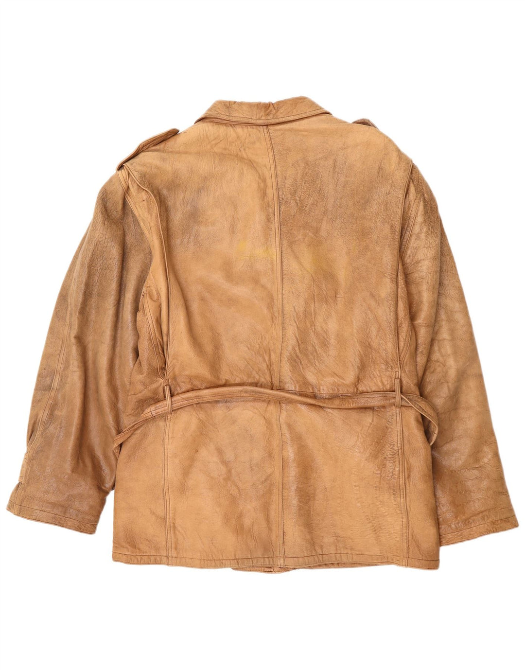 VINTAGE Military Læderjakke til mænd UK 42 XL Beige