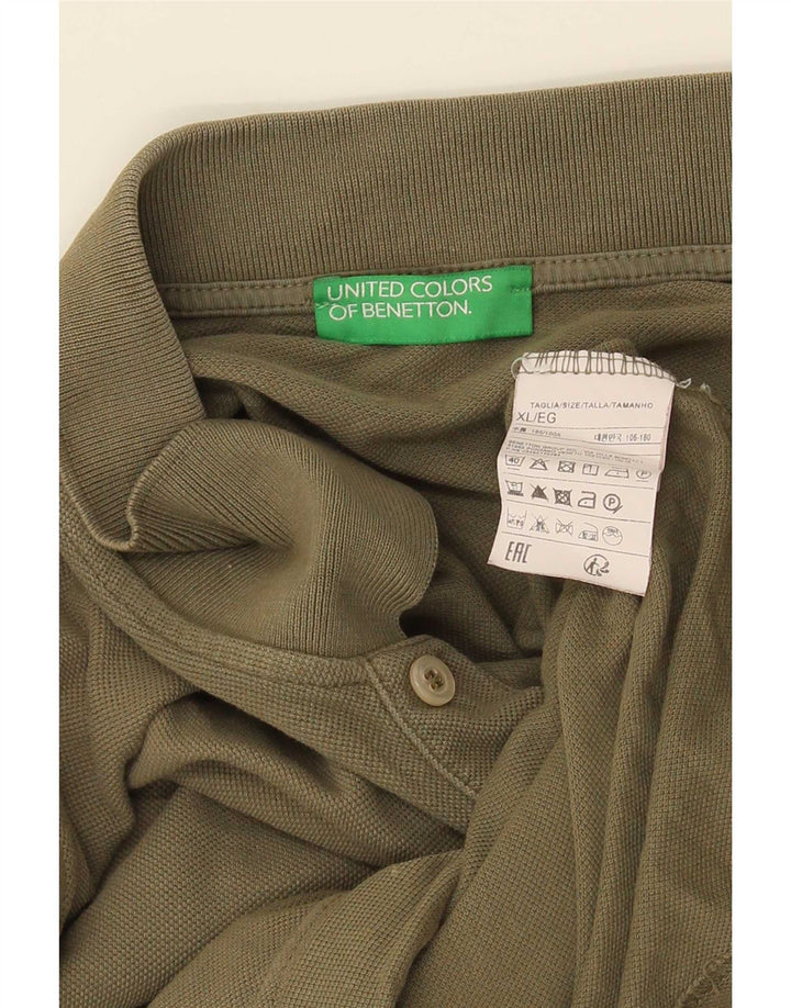 Benetton herre poloshirt XL Khaki Bomuld