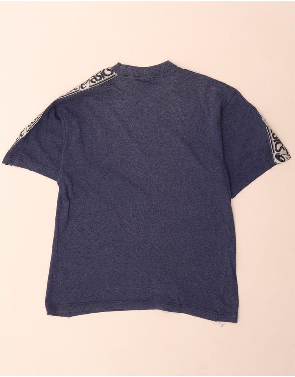 Asics Herre grafisk T-shirt Top XS Marineblå Colourblock Bomuld