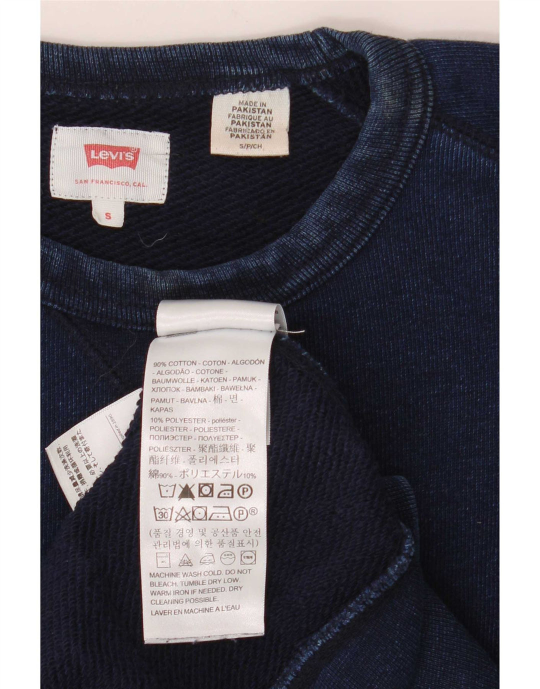 Levi's Sweatshirt til mænd, lille marineblå bomuld