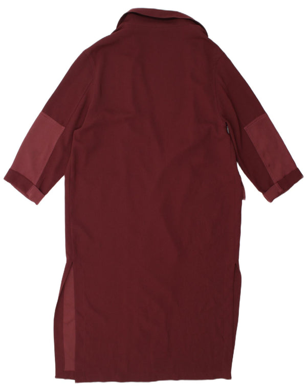 Topshop Dame Longline Cardigan Top UK 8 Small Burgundy Colourblock