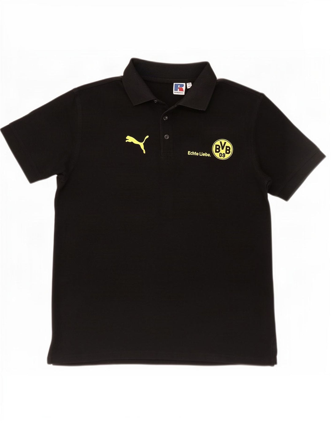 Russell Athletic Herre BVB Dortmund Polo Shirt Medium Sort Bomuld