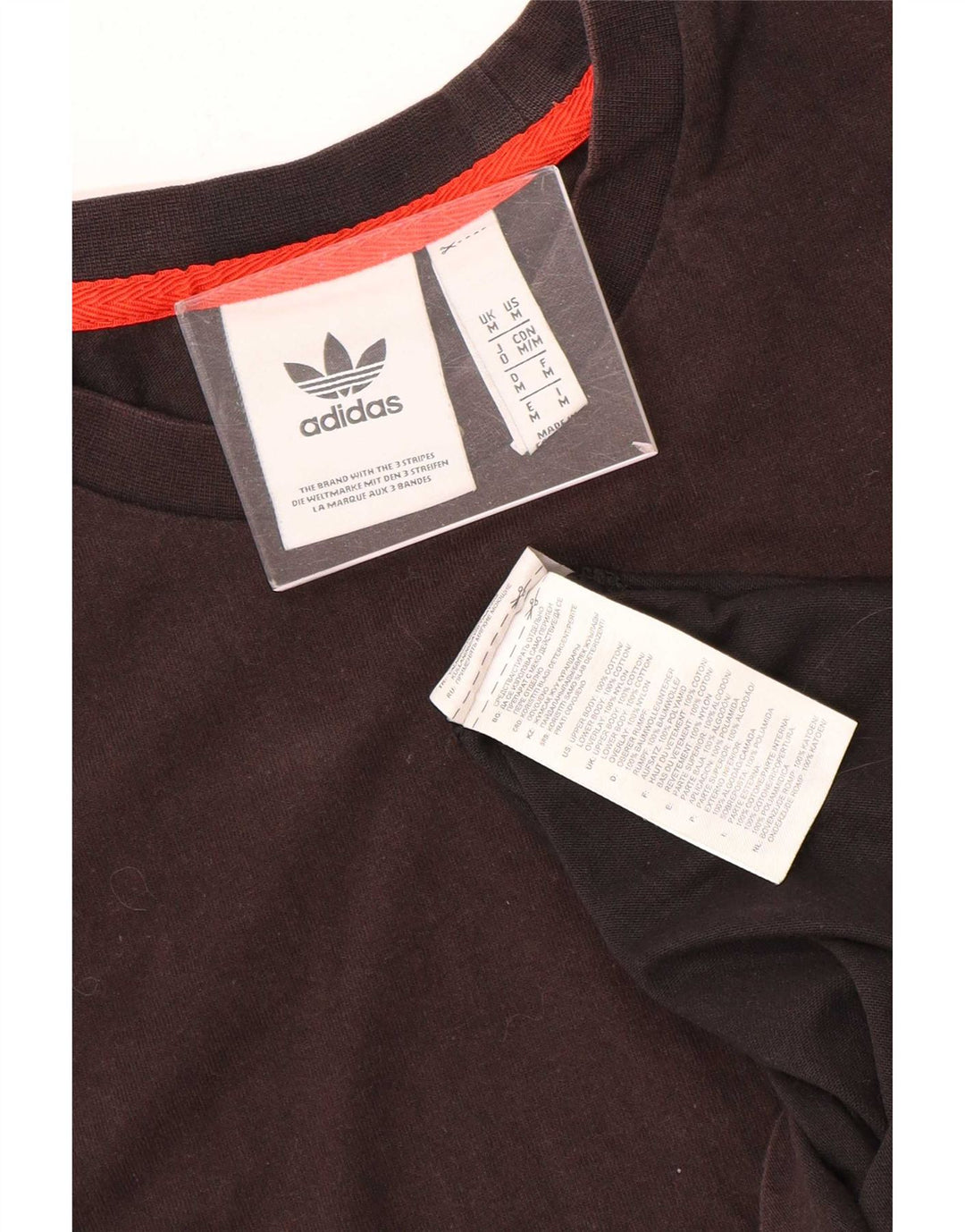 Adidas Herre T-Shirt Top Medium Sort Colourblock Bomuld