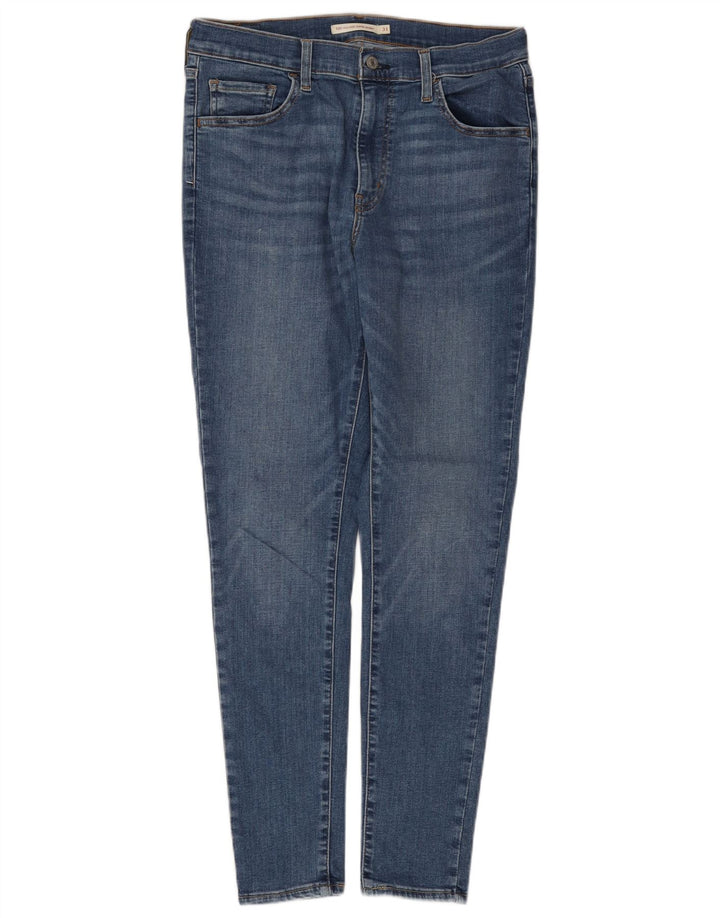 LEVI'S Dame 710 High Rise Super Skinny Jeans W31 L30 Blå Bomuld