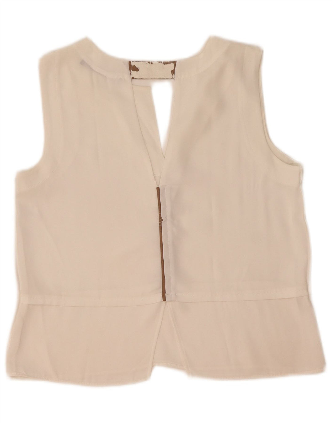 Zara Dame ærmeløs bluse Top UK 18 XL Hvid