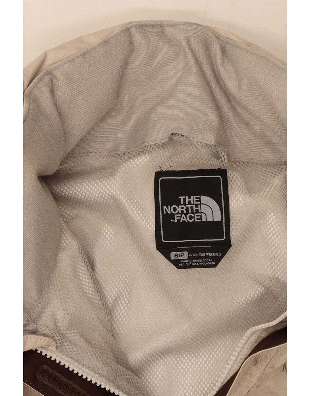 The North Face Dame Hætte Oversized regnjakke UK 10 Small Beige Nylon